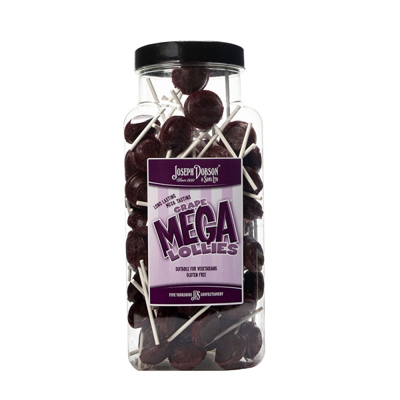 Grape Mega Lolly Pick & Mix Sweets Joseph Dobson 100g (5 Lollies Pack)